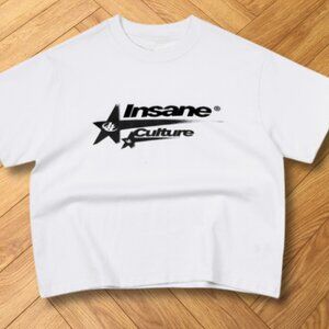nsane Culture Star Graphic Tee Y2K Aesthetic White
